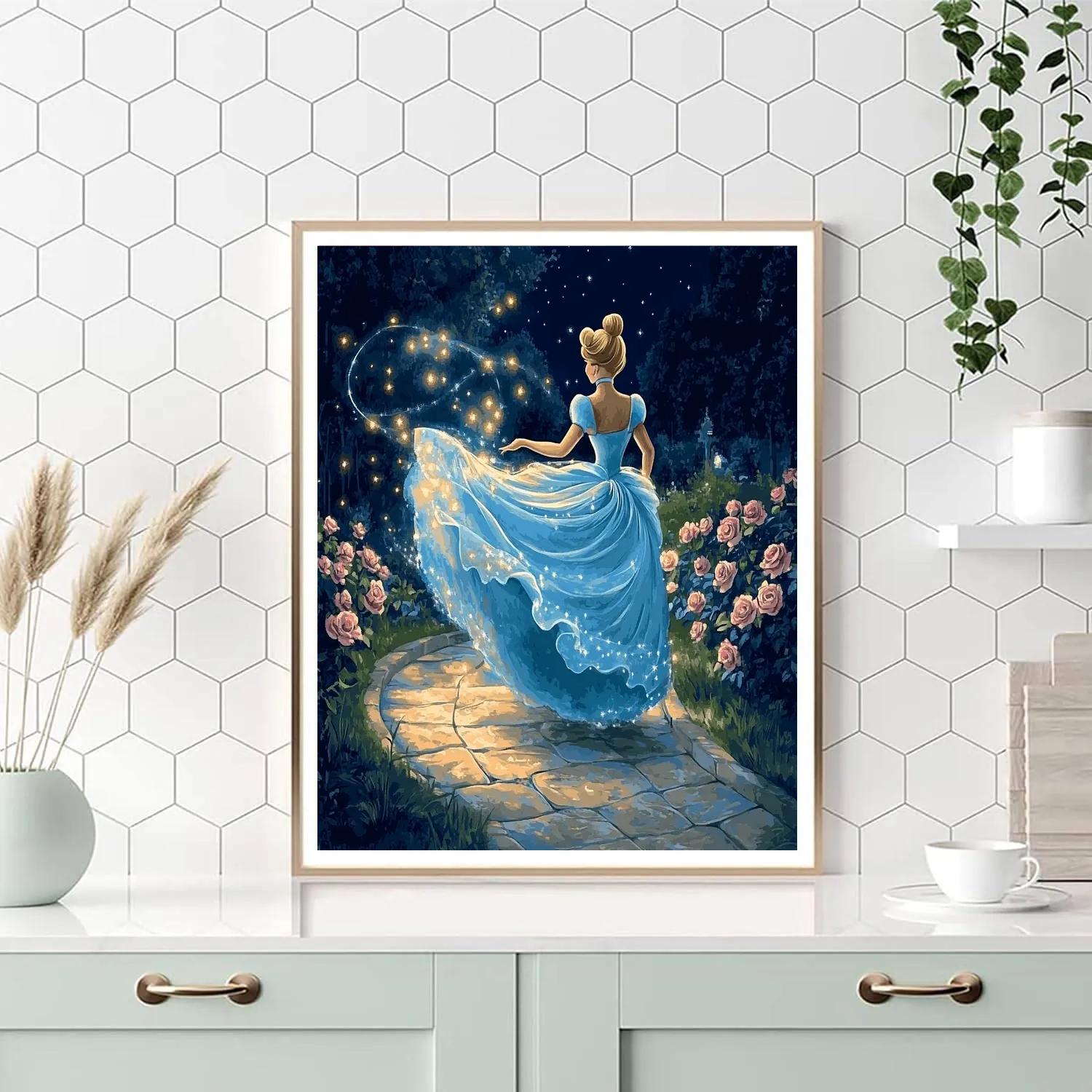 Cinderella Starlit Garden Waltz Disney Inspired paint by numbers