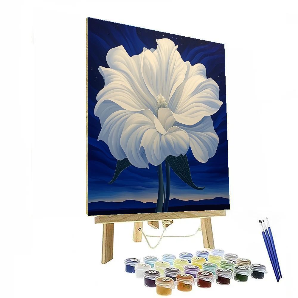 Georgia O’Keeffe Inspired Moonlit White Datura Bloom painting number kit