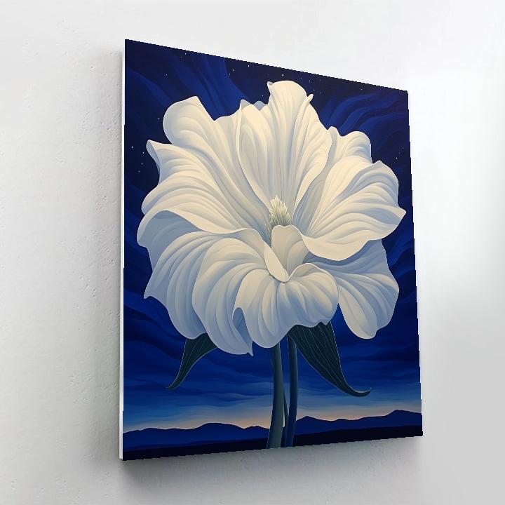 Georgia O’Keeffe Inspired Moonlit White Datura Bloom painting number kit