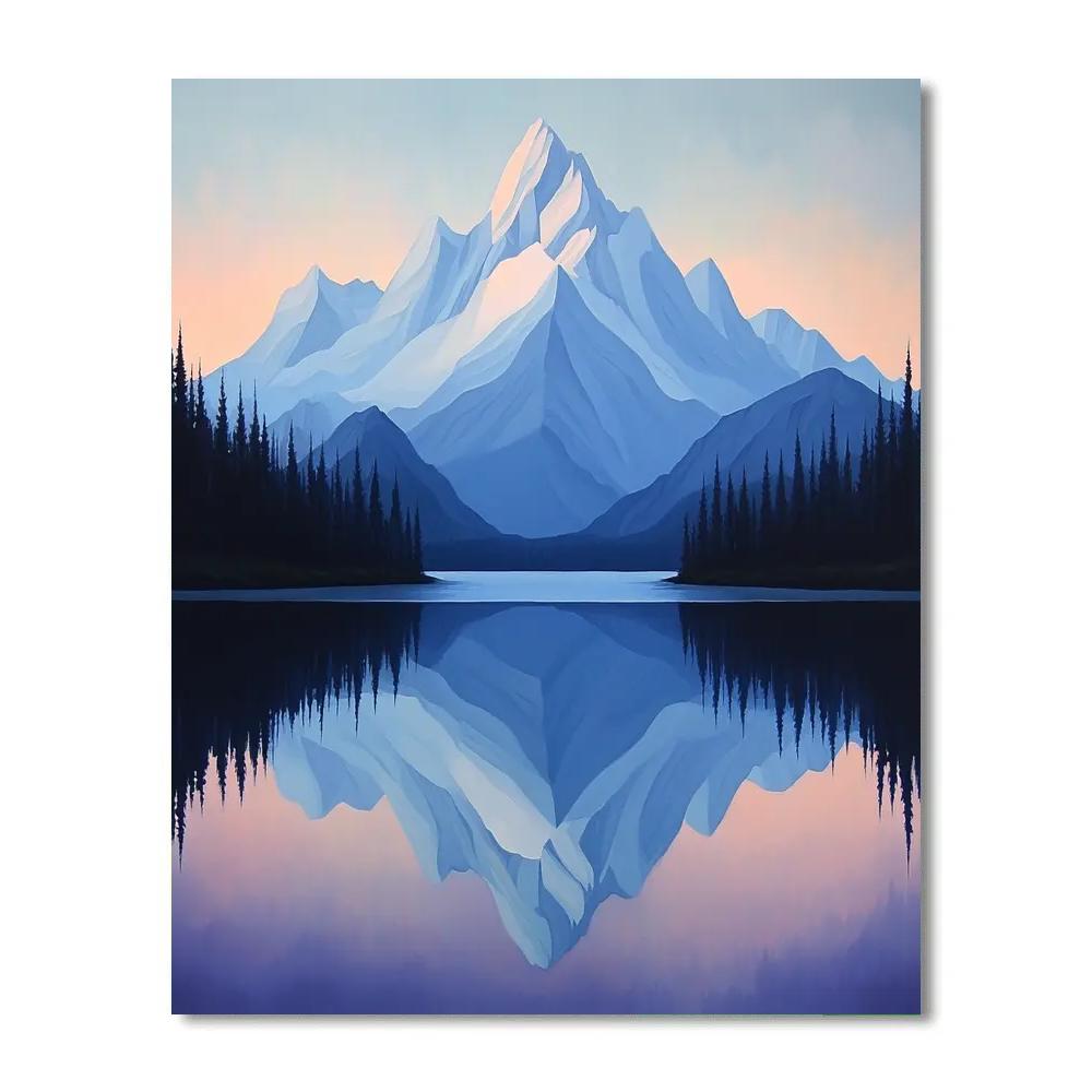 Lawren Harris Inspired Cathedral Peaks And Violet Dawn Paint by numbers art