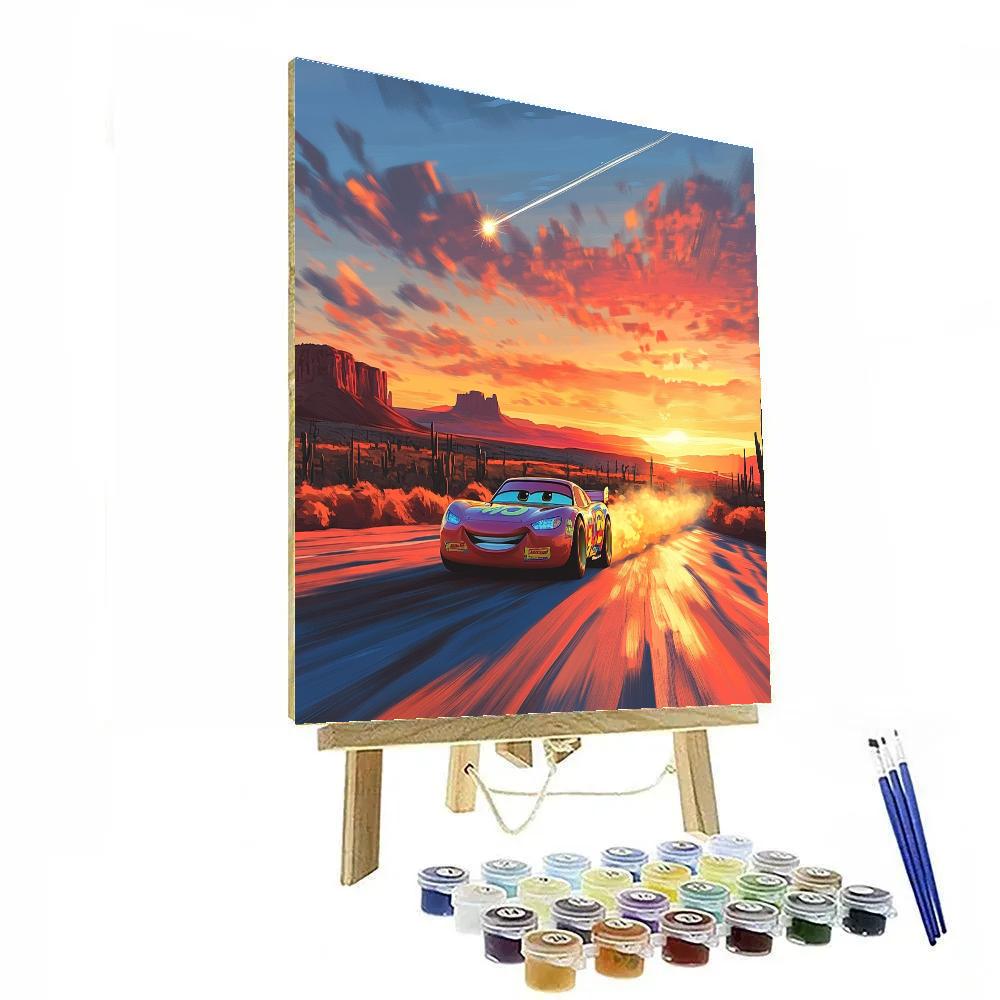 Lightning McQueen Desert Meteor Dash Disney Inspired paint by number
