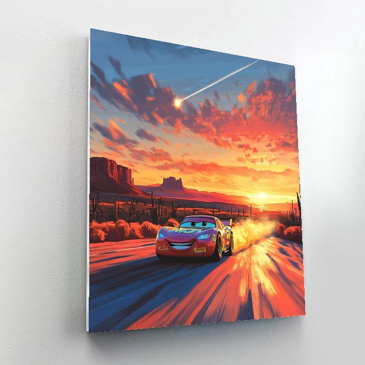 Lightning McQueen Desert Meteor Dash Disney Inspired paint by number