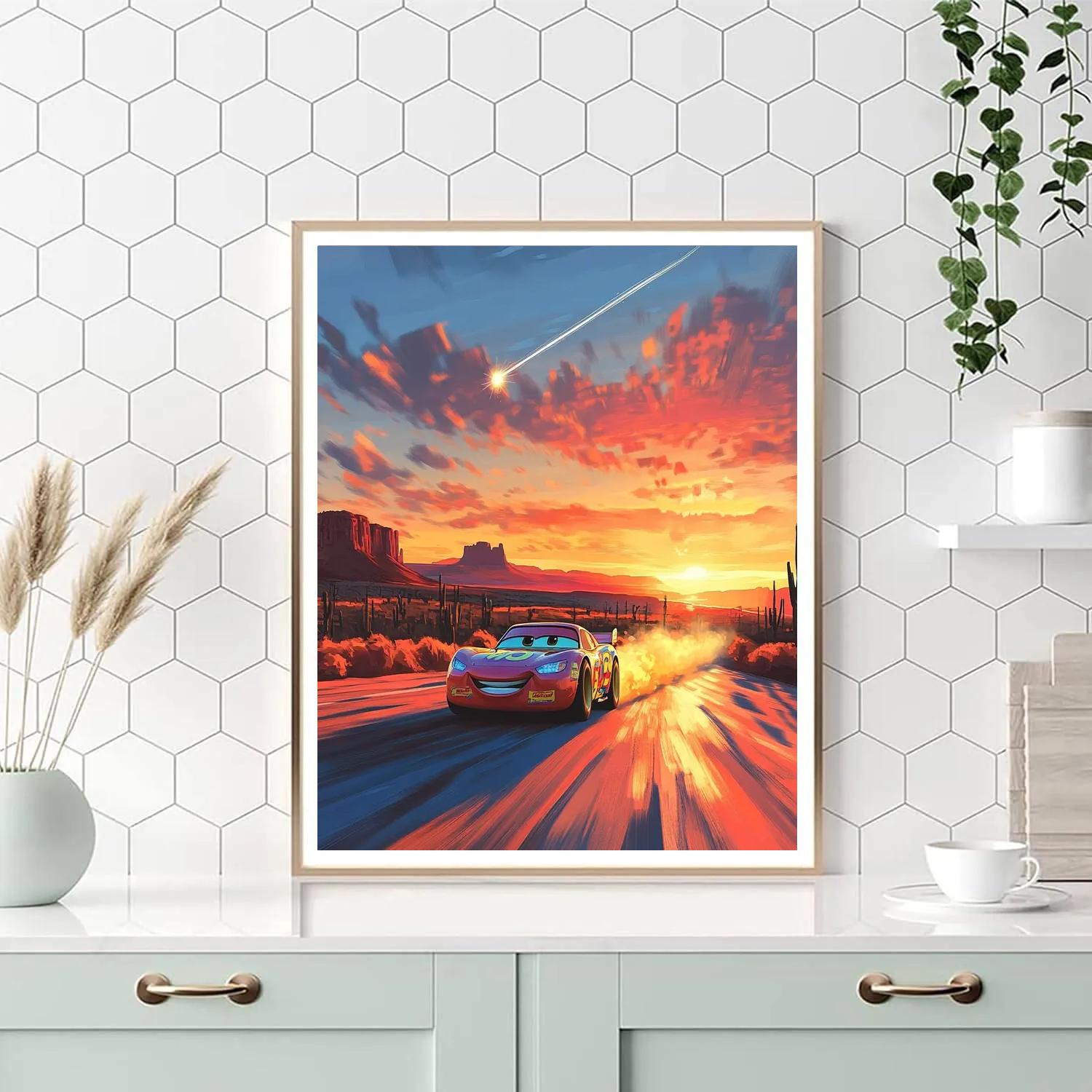 Lightning McQueen Desert Meteor Dash Disney Inspired paint by number