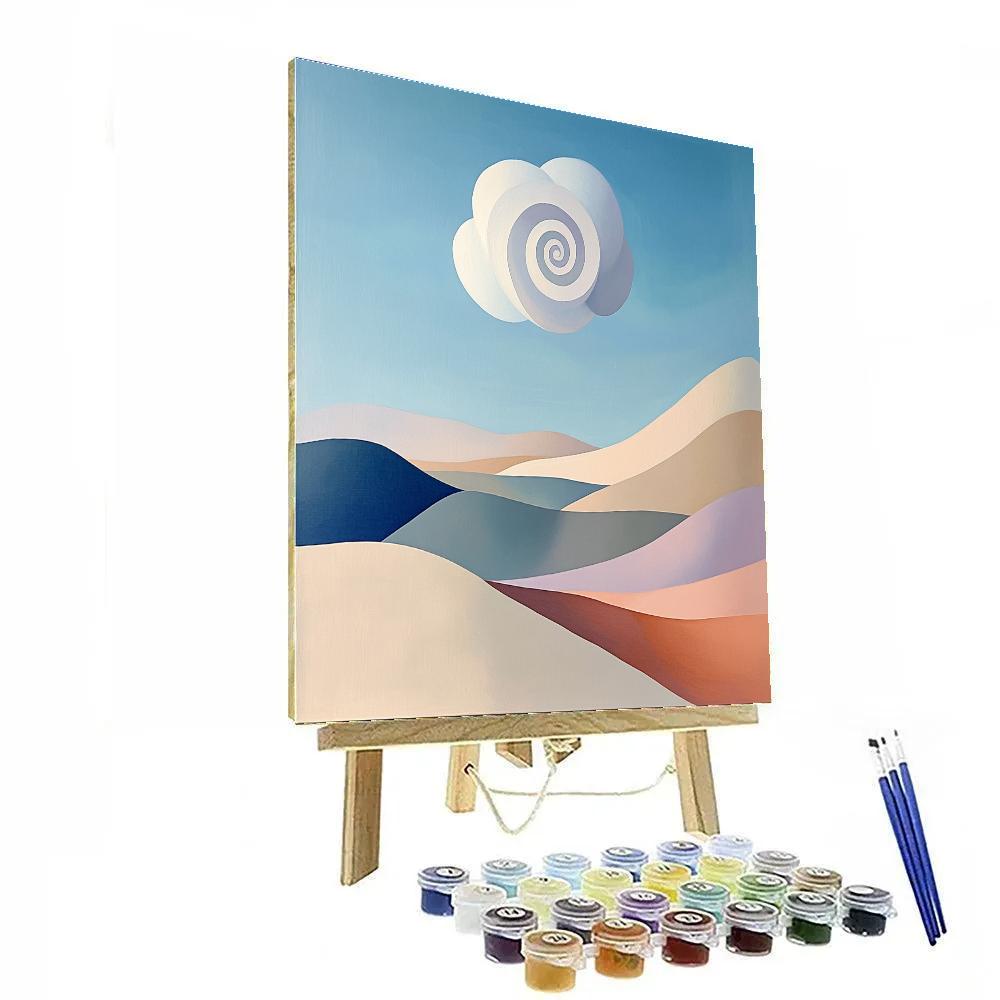 Georgia O’Keeffe Inspired Sunlit Mesa With Spiral Cloud Painting by numbers kit