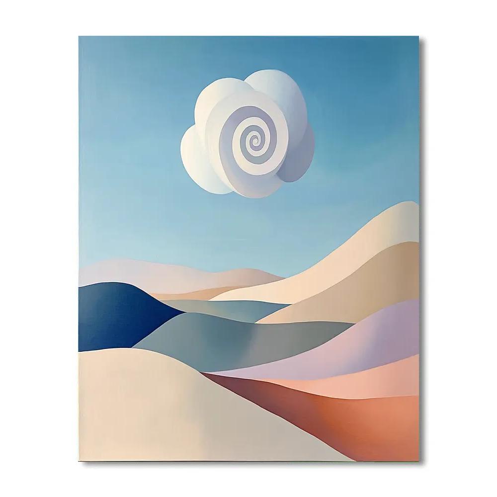 Georgia O’Keeffe Inspired Sunlit Mesa With Spiral Cloud Painting by numbers kit