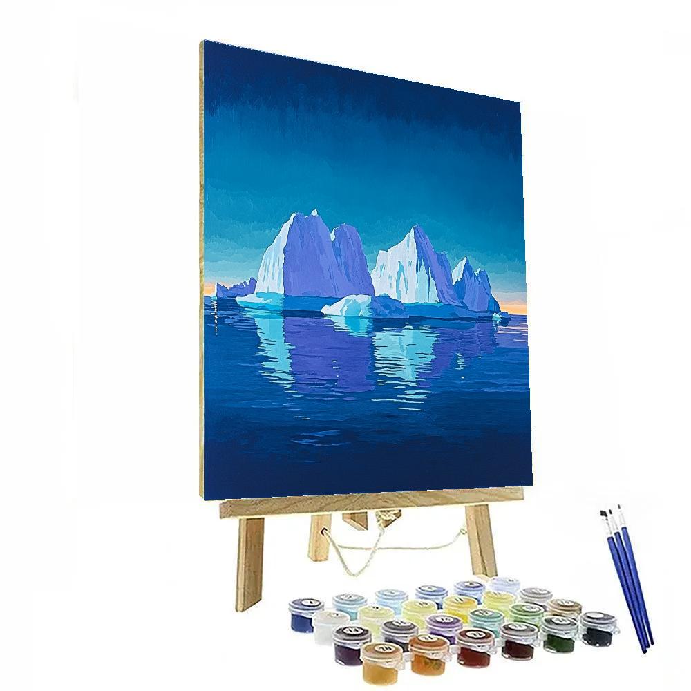 Lawren Harris Inspired Silent Iceberg Archipelago Under Indigo Sky Paint by numbers kits