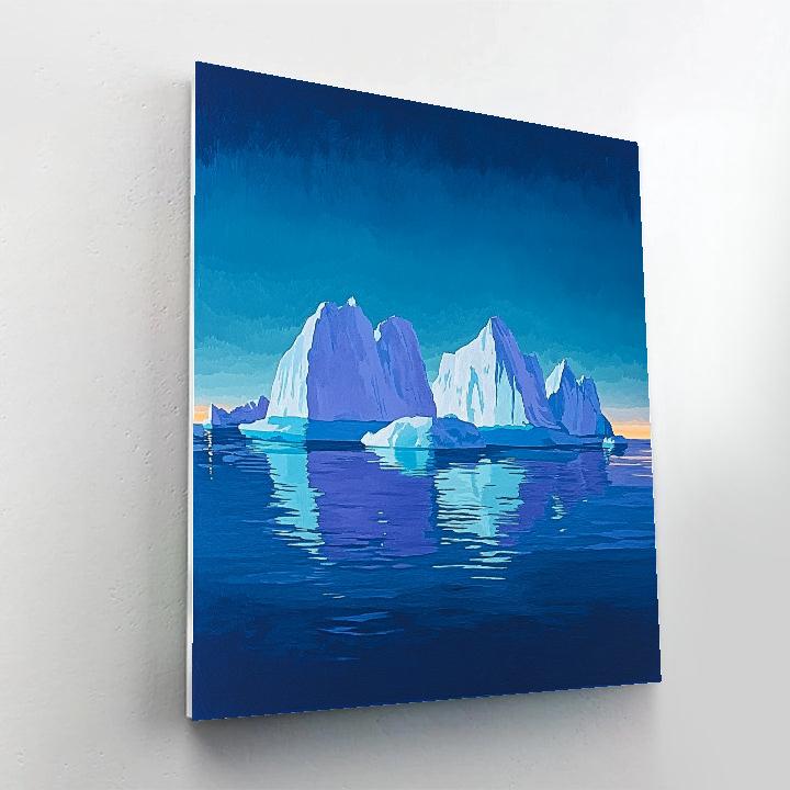 Lawren Harris Inspired Silent Iceberg Archipelago Under Indigo Sky Paint by numbers kits