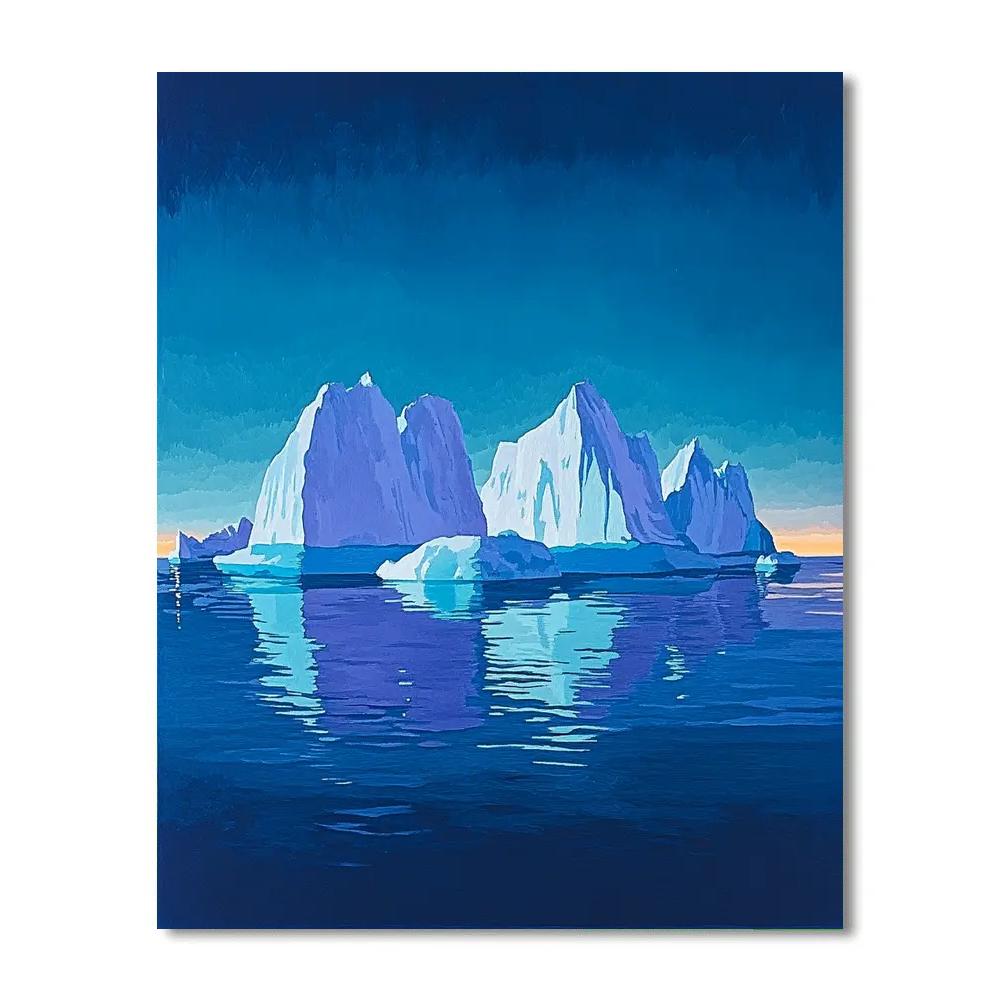 Lawren Harris Inspired Silent Iceberg Archipelago Under Indigo Sky Paint by numbers kits