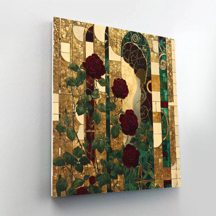 Gustav Klimt Inspired Golden Garden Of Roses painting number kit