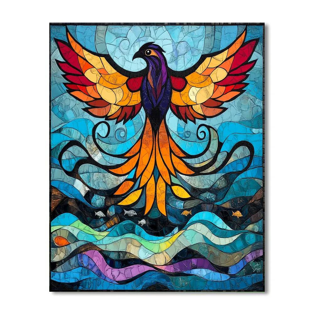 Norval Morrisseau Inspired Thunderbird Over The Spirit Rapids painting number kit