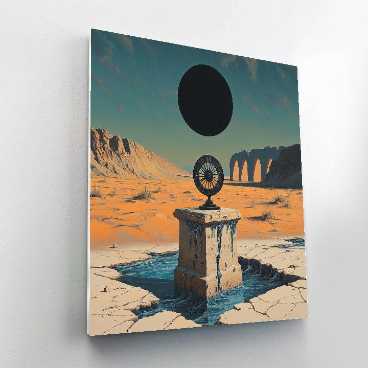 Salvador Dali Inspired Desert Eclipse With Melting Sundial paint by number