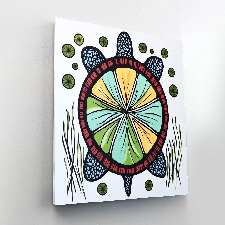 Norval Morrisseau Inspired Turtle And The Four Sacred Currents paint by numbers