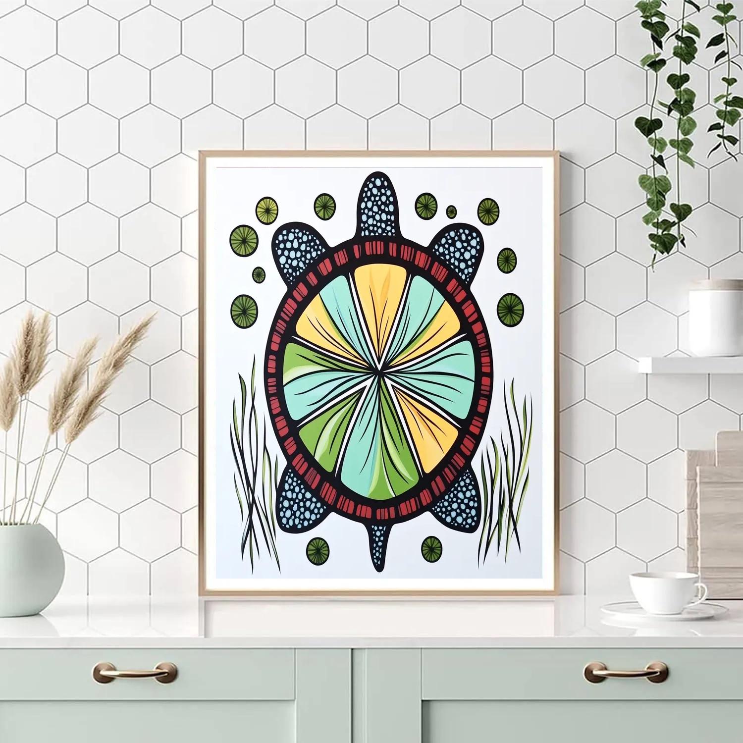 Norval Morrisseau Inspired Turtle And The Four Sacred Currents paint by numbers