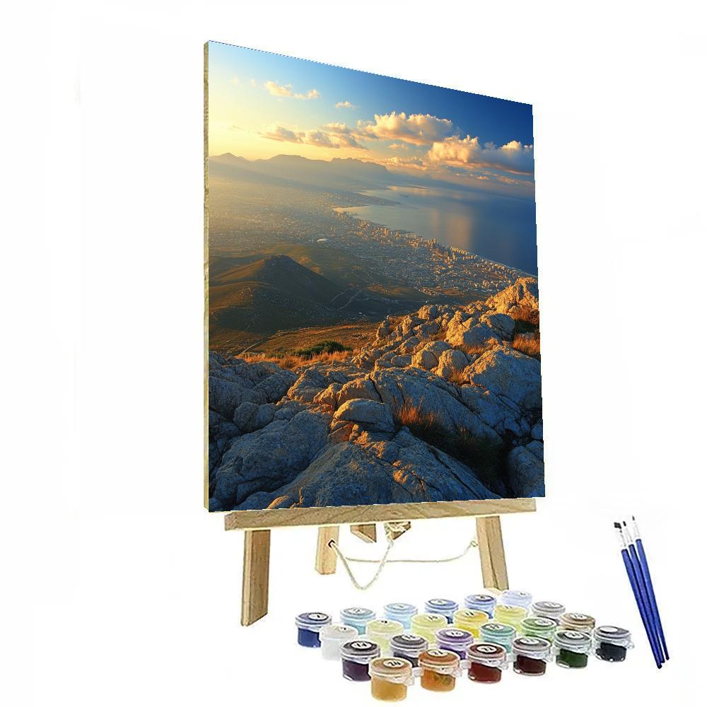 Cliffside Skyline Viewpoint At Table Mountain Cape Town South Africa Paint by numbers kits