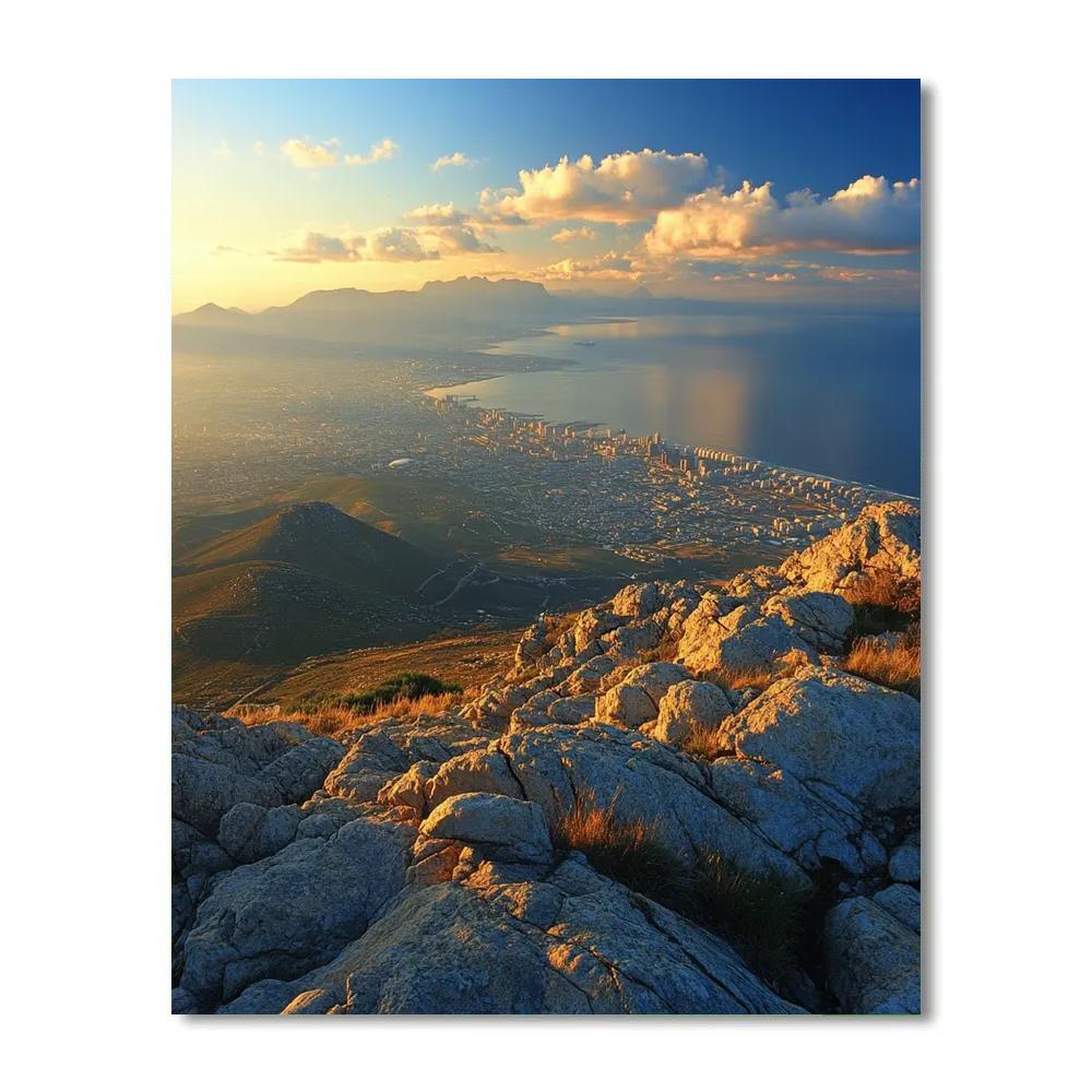 Cliffside Skyline Viewpoint At Table Mountain Cape Town South Africa Paint by numbers kits