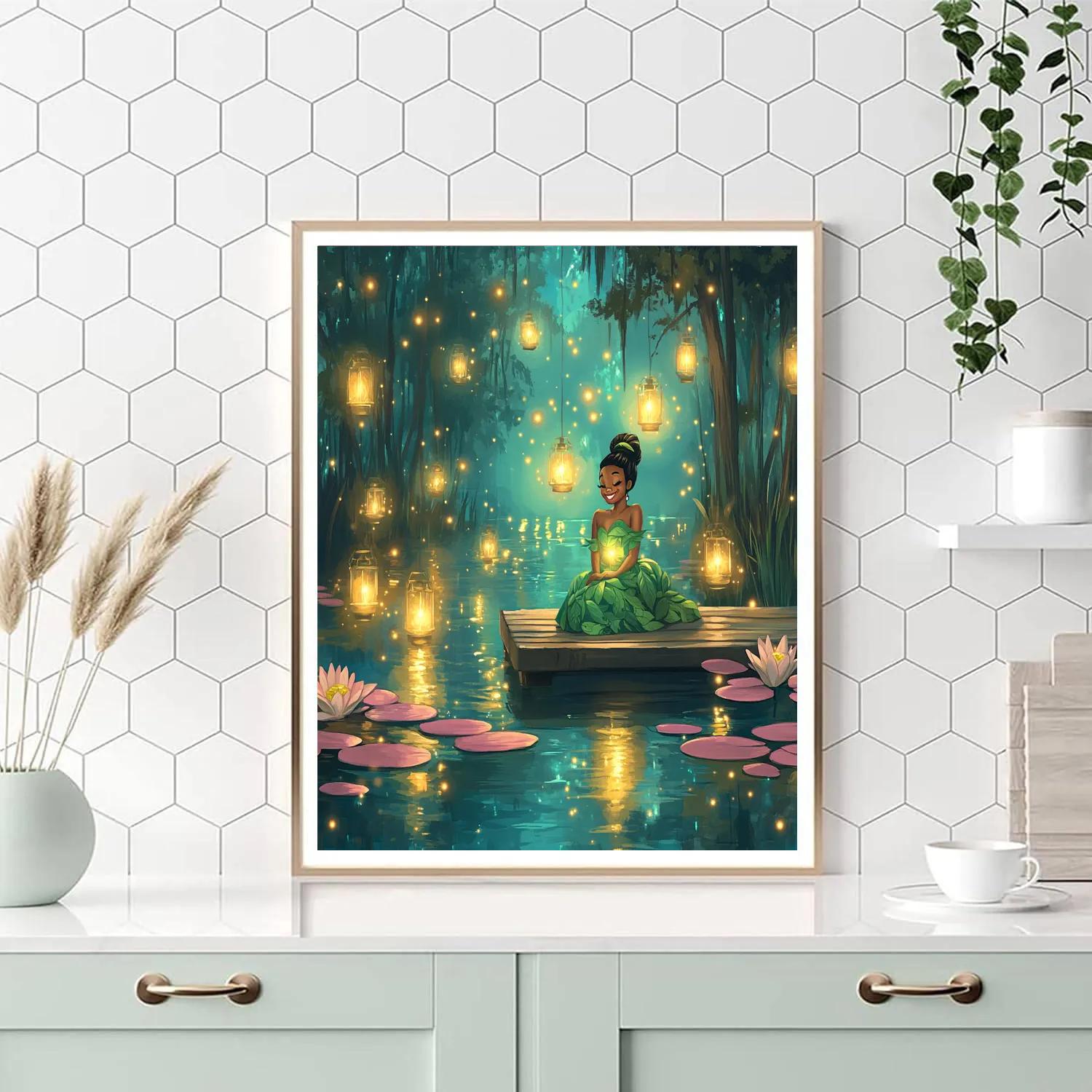 Tiana Bayou Lantern Lagoon Disney Inspired Paint by numbers kits
