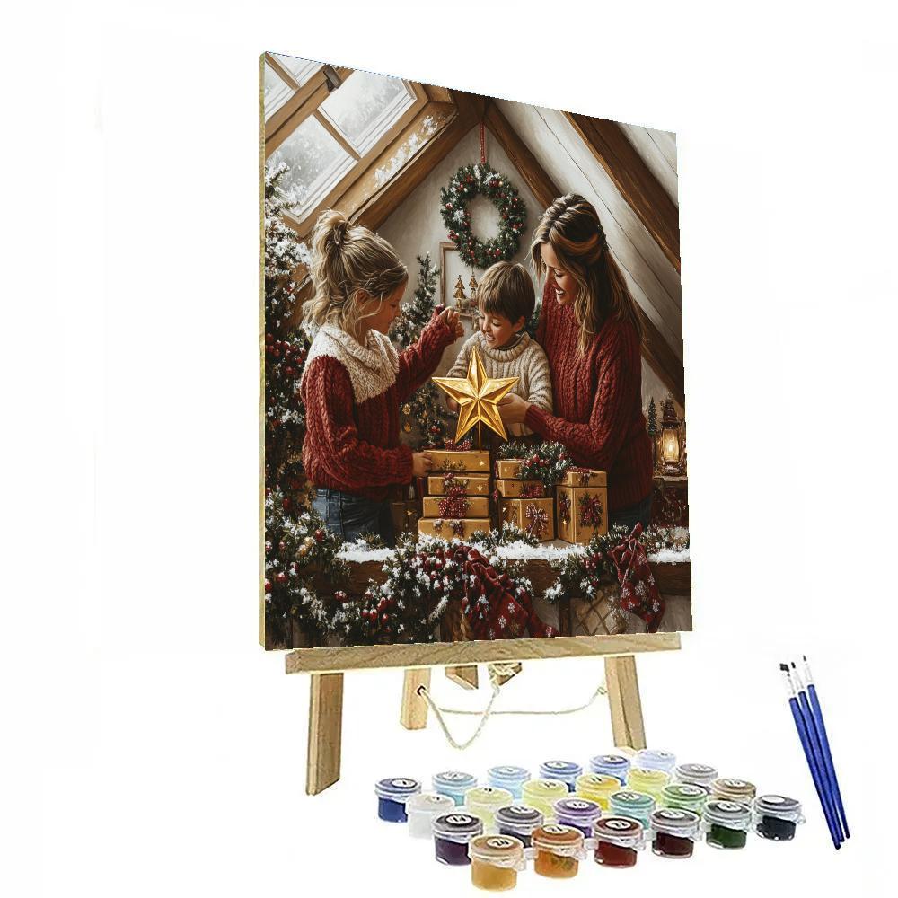 Star Toppers In The Attic Glow Paint by numbers art