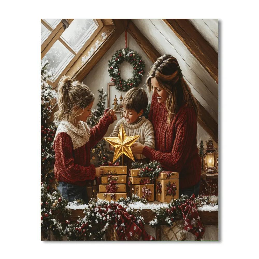 Star Toppers In The Attic Glow Paint by numbers art