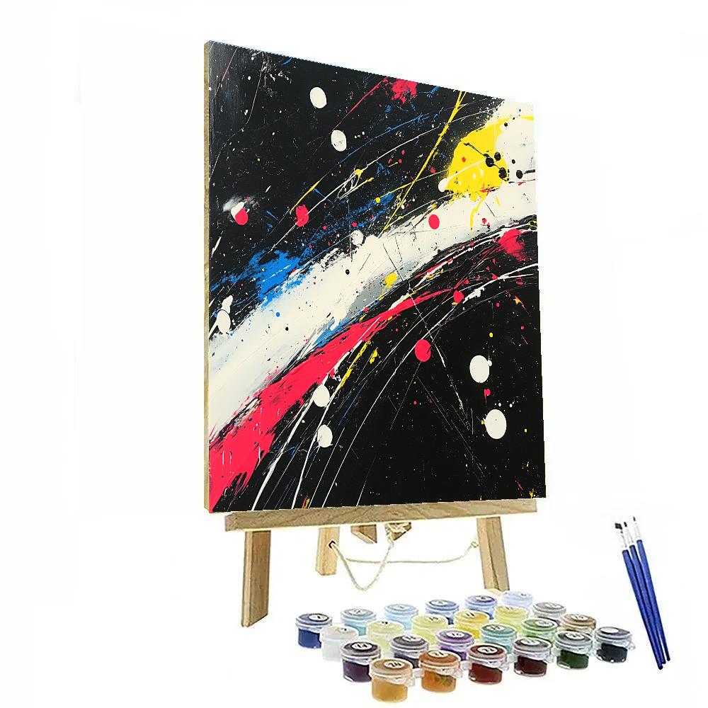 Jackson Pollock Inspired Citylights In Motion painting number kit