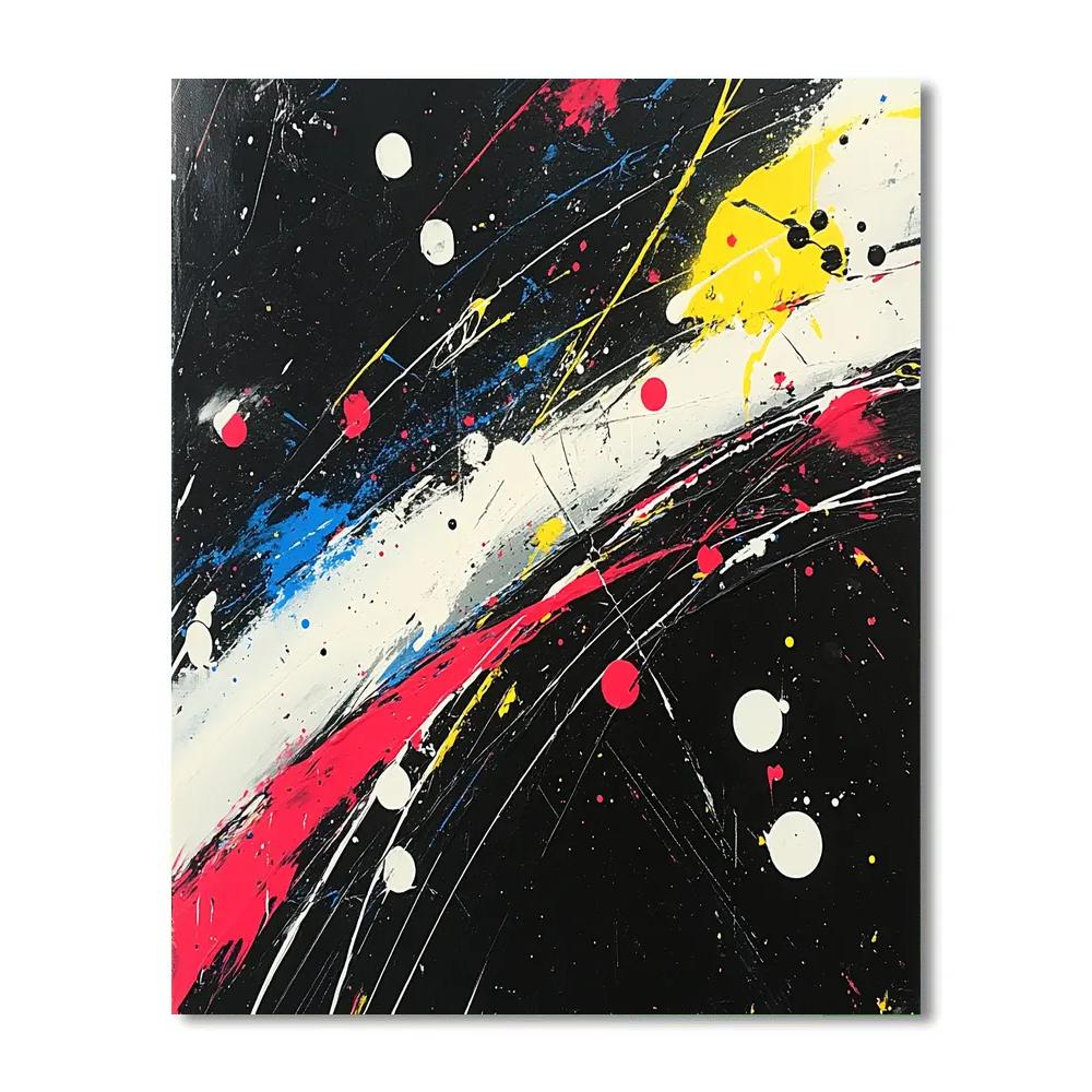 Jackson Pollock Inspired Citylights In Motion painting number kit
