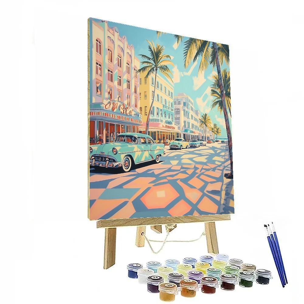 Art Deco Facades On Ocean Drive Miami Beach United States painting number kit