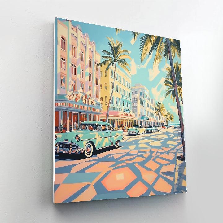 Art Deco Facades On Ocean Drive Miami Beach United States painting number kit
