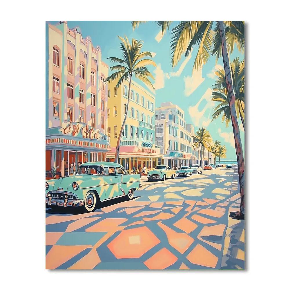 Art Deco Facades On Ocean Drive Miami Beach United States painting number kit