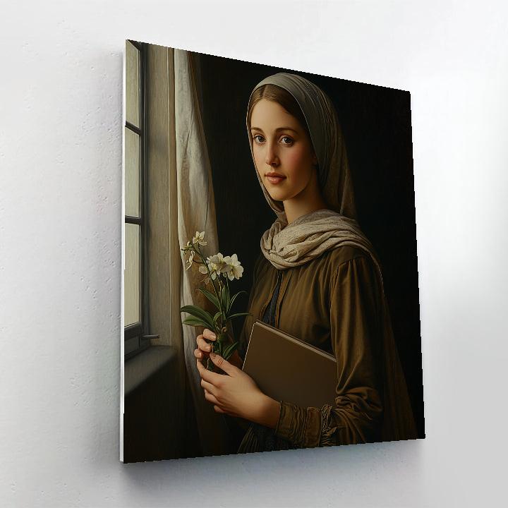 Leonardo Da Vinci Inspired Renaissance Botanist Portrait paint by number