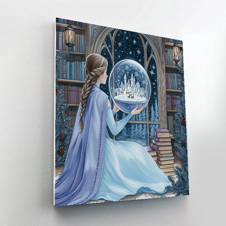 Elsas Snow Globe Library Of Holiday Stories Paint by numbers art