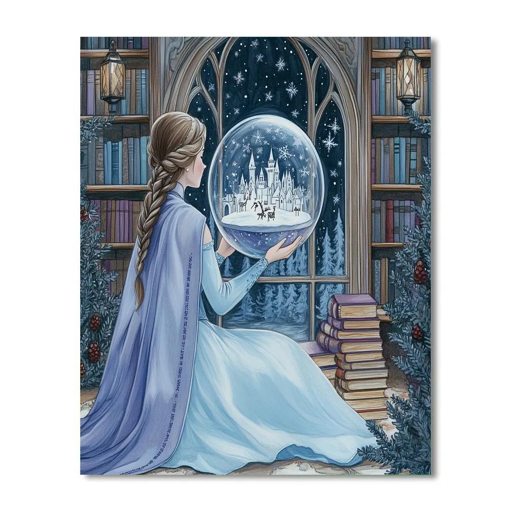 Elsas Snow Globe Library Of Holiday Stories Paint by numbers art