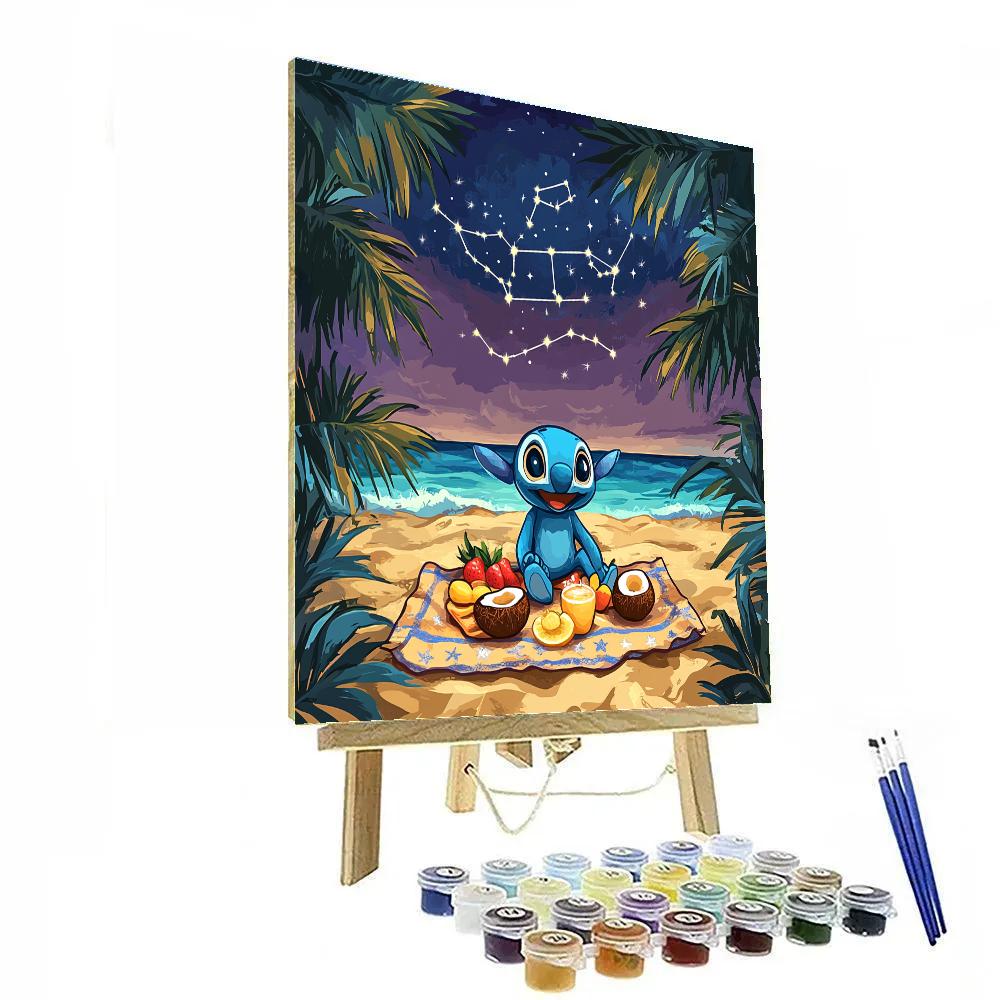 Stitch Tropical Star Map Picnic Disney Inspired Paint by numbers art