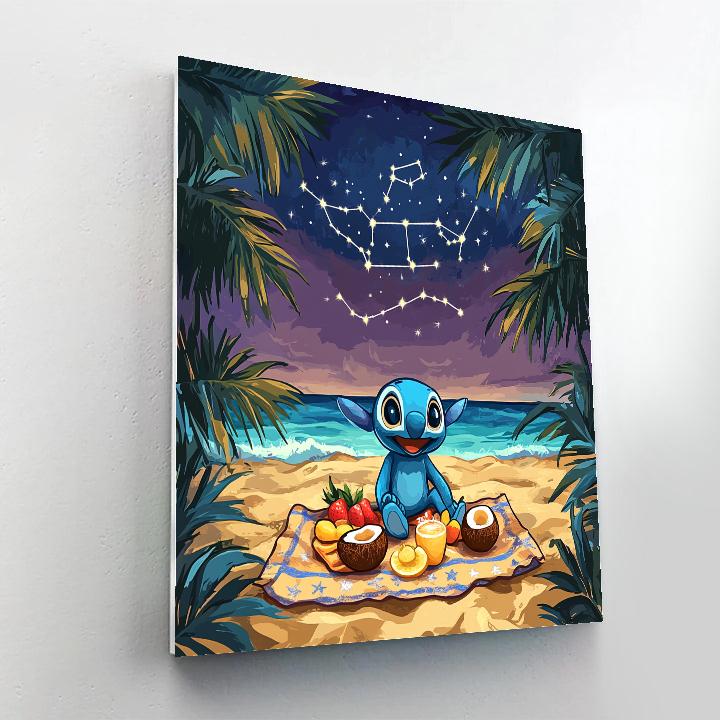 Stitch Tropical Star Map Picnic Disney Inspired Paint by numbers art