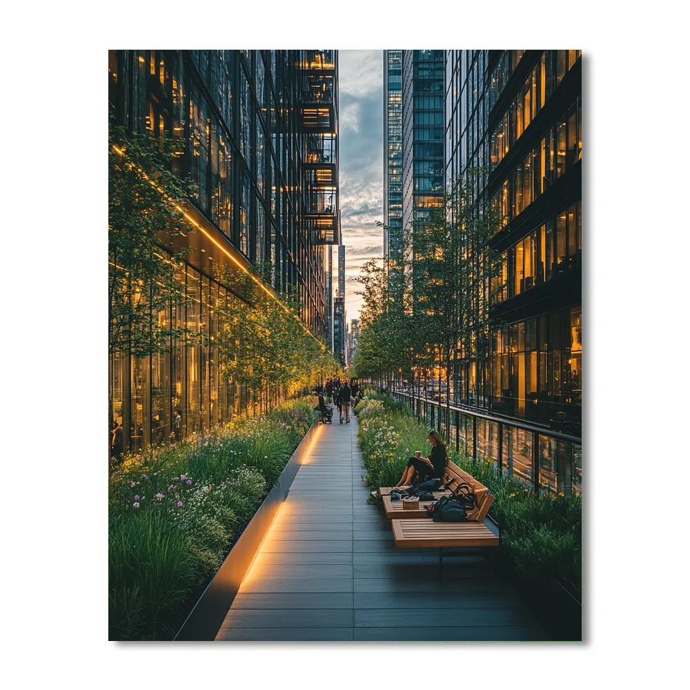 The High Line Garden Walkway New York City United States Paint by numbers kits