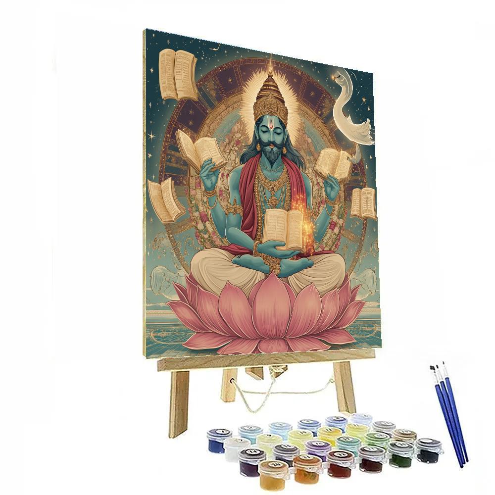 Brahma Lotus Library Of The Vedas paint by color