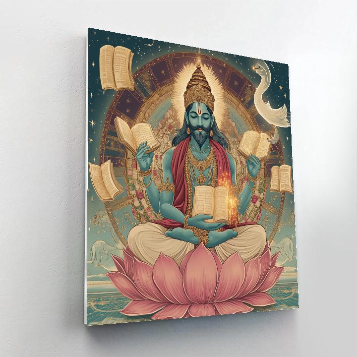 Brahma Lotus Library Of The Vedas paint by color