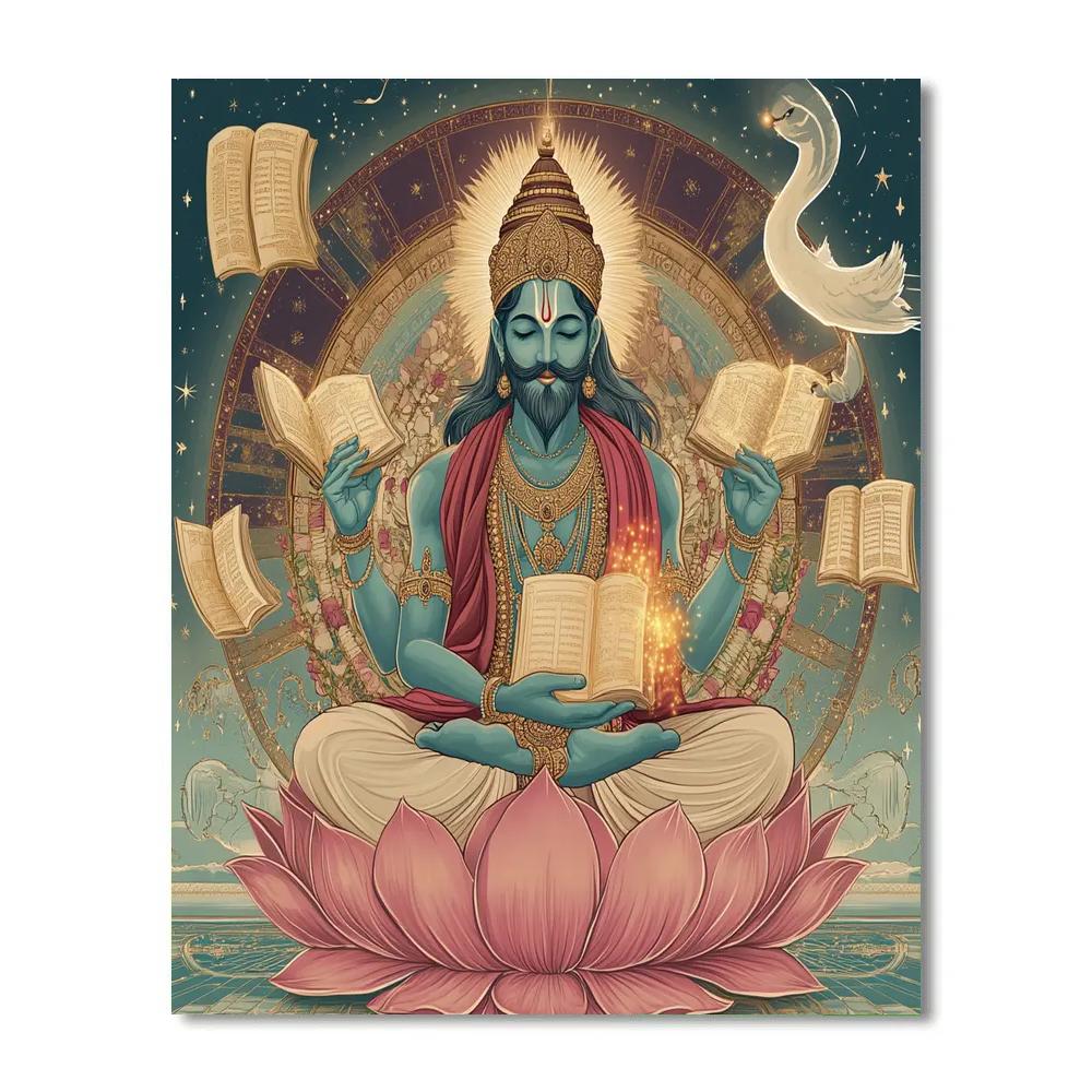 Brahma Lotus Library Of The Vedas paint by color