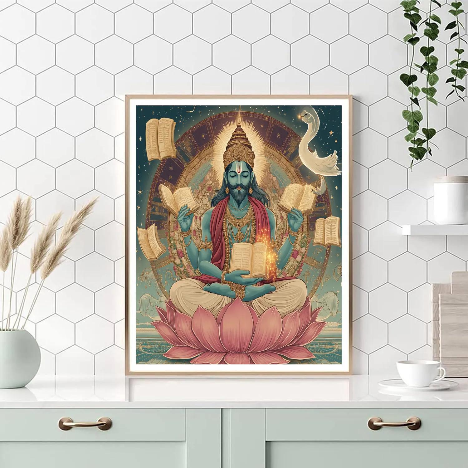 Brahma Lotus Library Of The Vedas paint by color