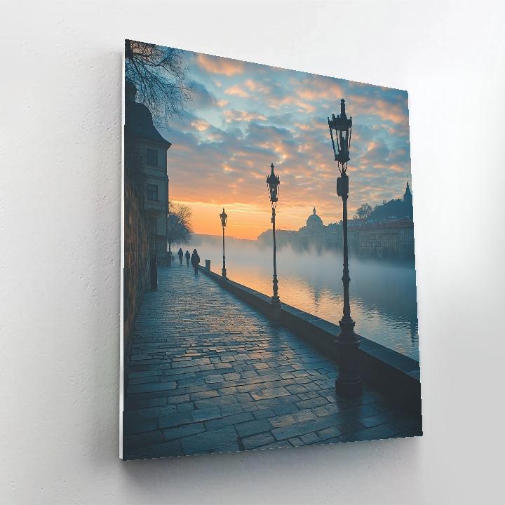 Vltava River View From Charles Bridge Approach Prague Czech Republic Paint by numbers art