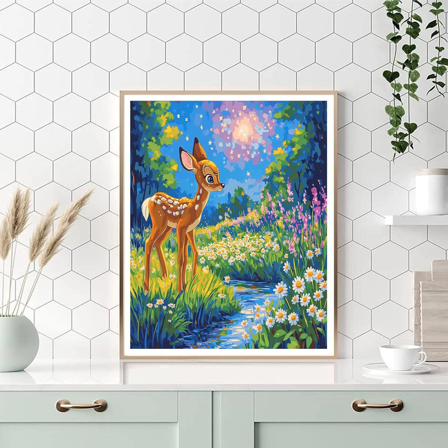 Bambi Meadow Galaxy Bloom Disney Inspired paint by numbers