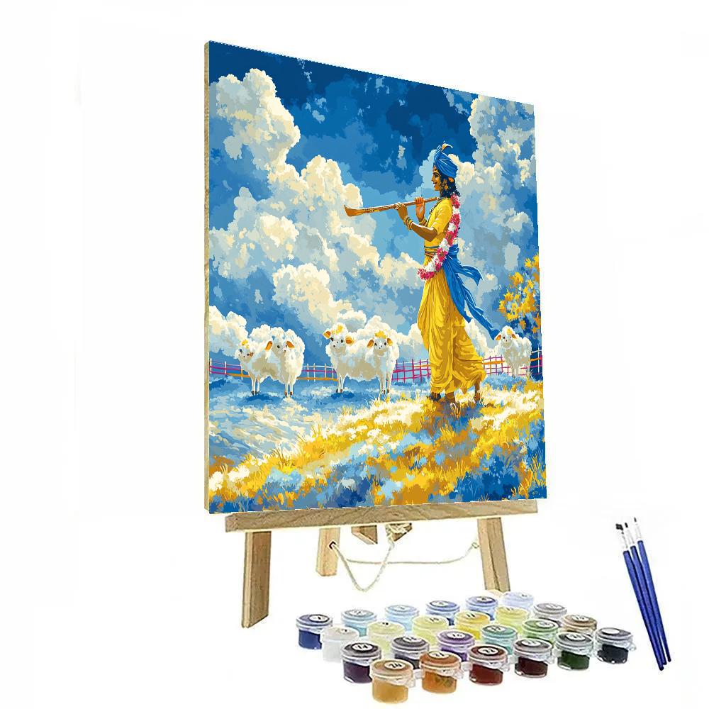 Krishna The Cloud Herdsman paint by color