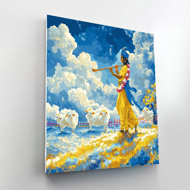 Krishna The Cloud Herdsman paint by color