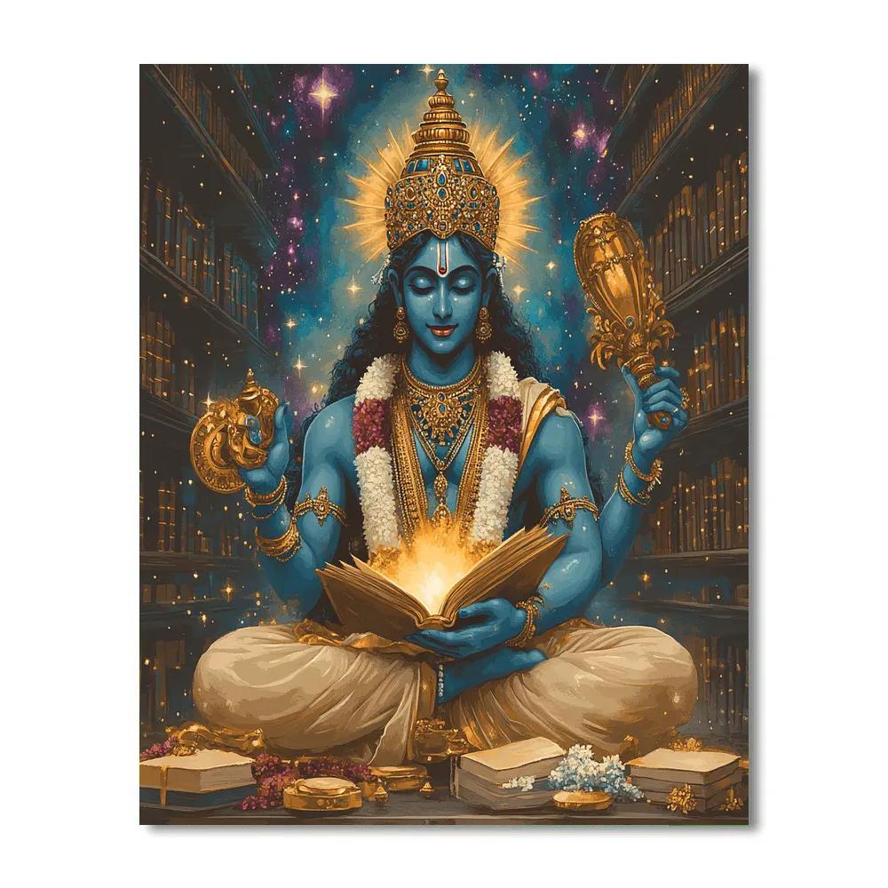 Vishnu Guardian Of The Cosmic Library Painting by numbers kit