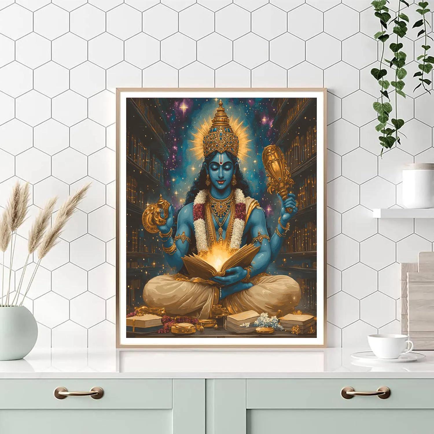Vishnu Guardian Of The Cosmic Library Painting by numbers kit