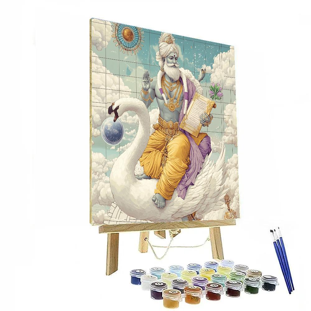 Swan Chariot For Brahma paint by number