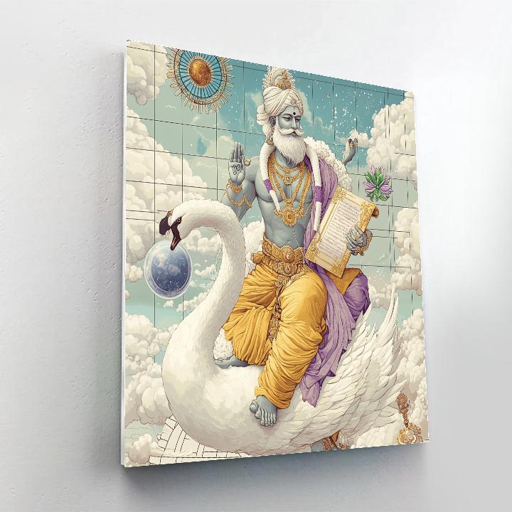 Swan Chariot For Brahma paint by number