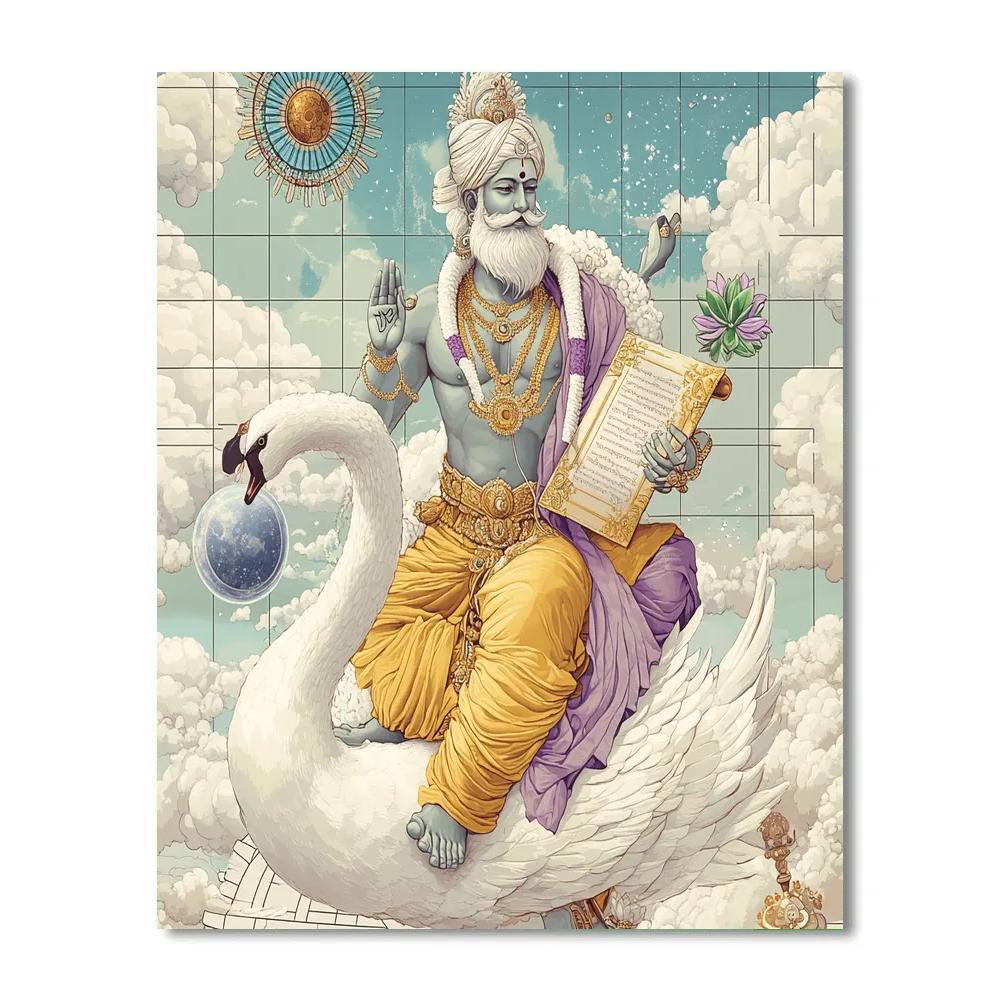 Swan Chariot For Brahma paint by number