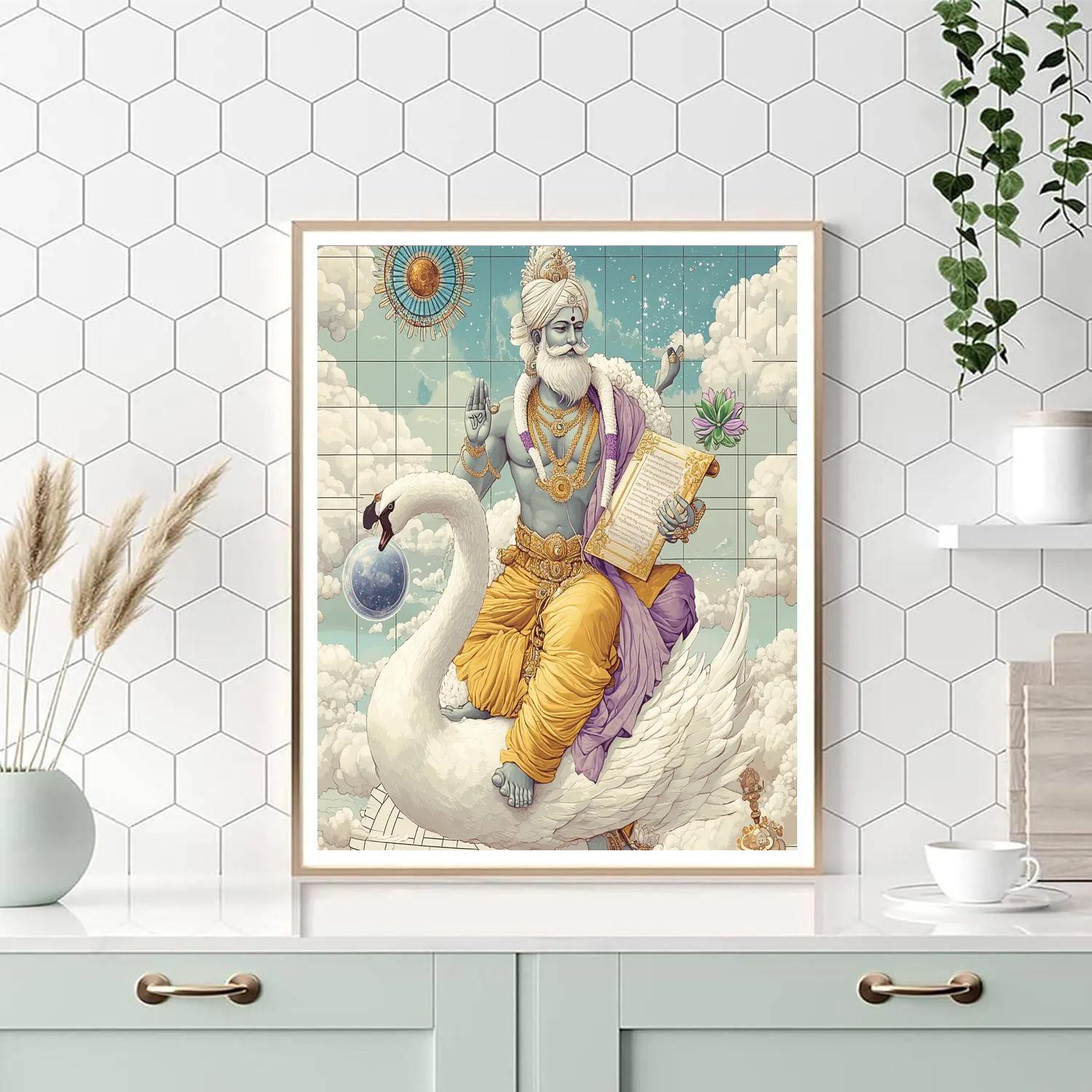 Swan Chariot For Brahma paint by number