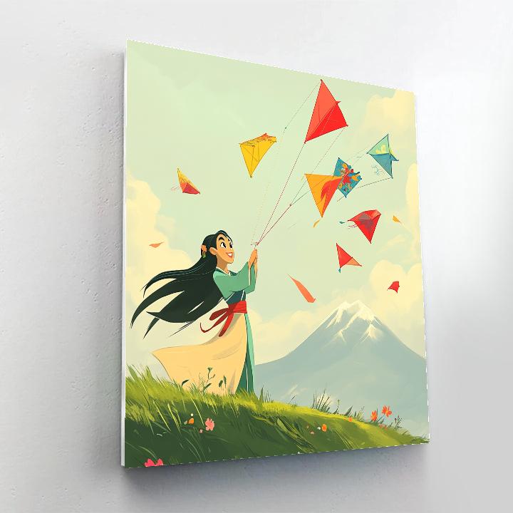 Mulan Kite Festival Sky Guardian Disney Inspired Paint by numbers art