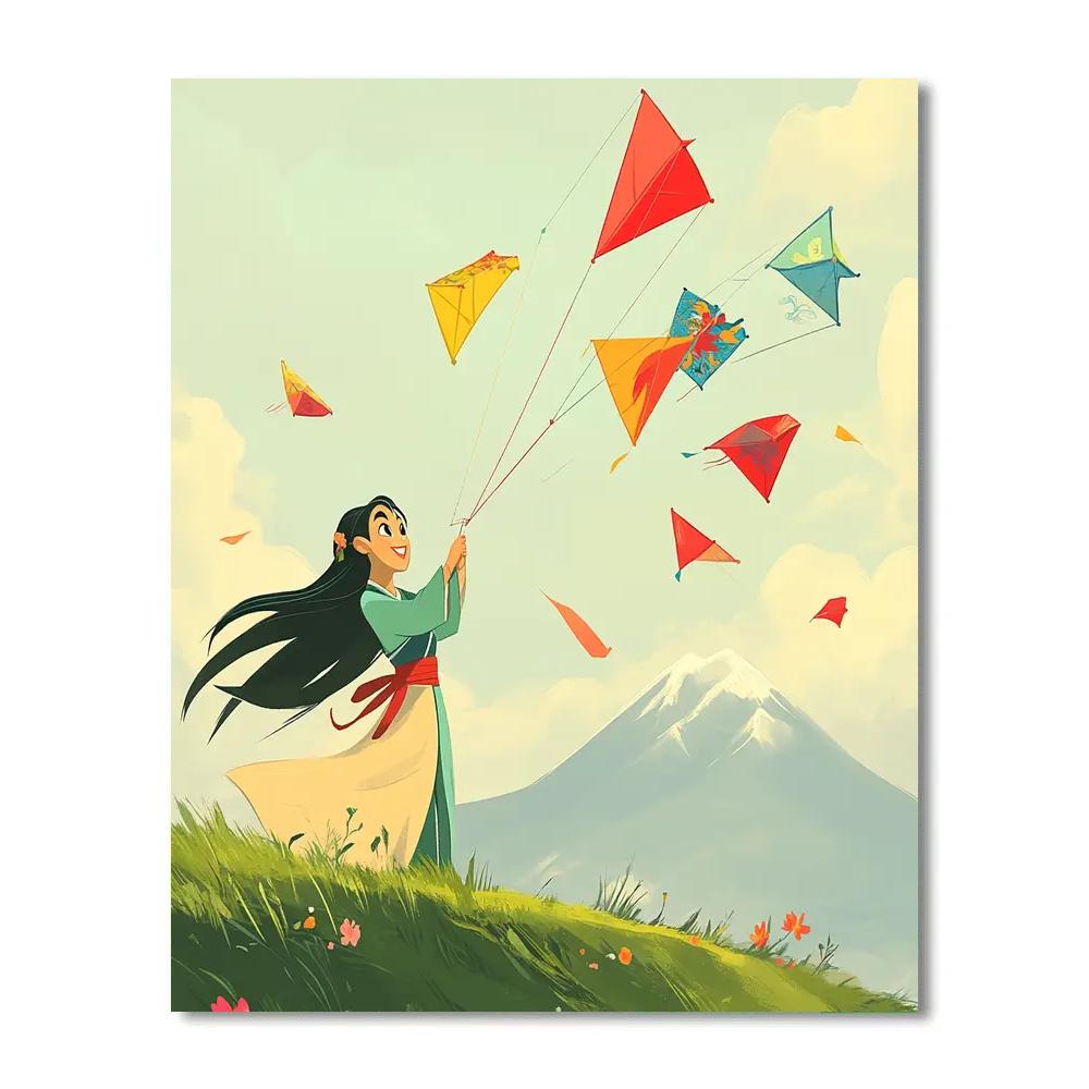 Mulan Kite Festival Sky Guardian Disney Inspired Paint by numbers art