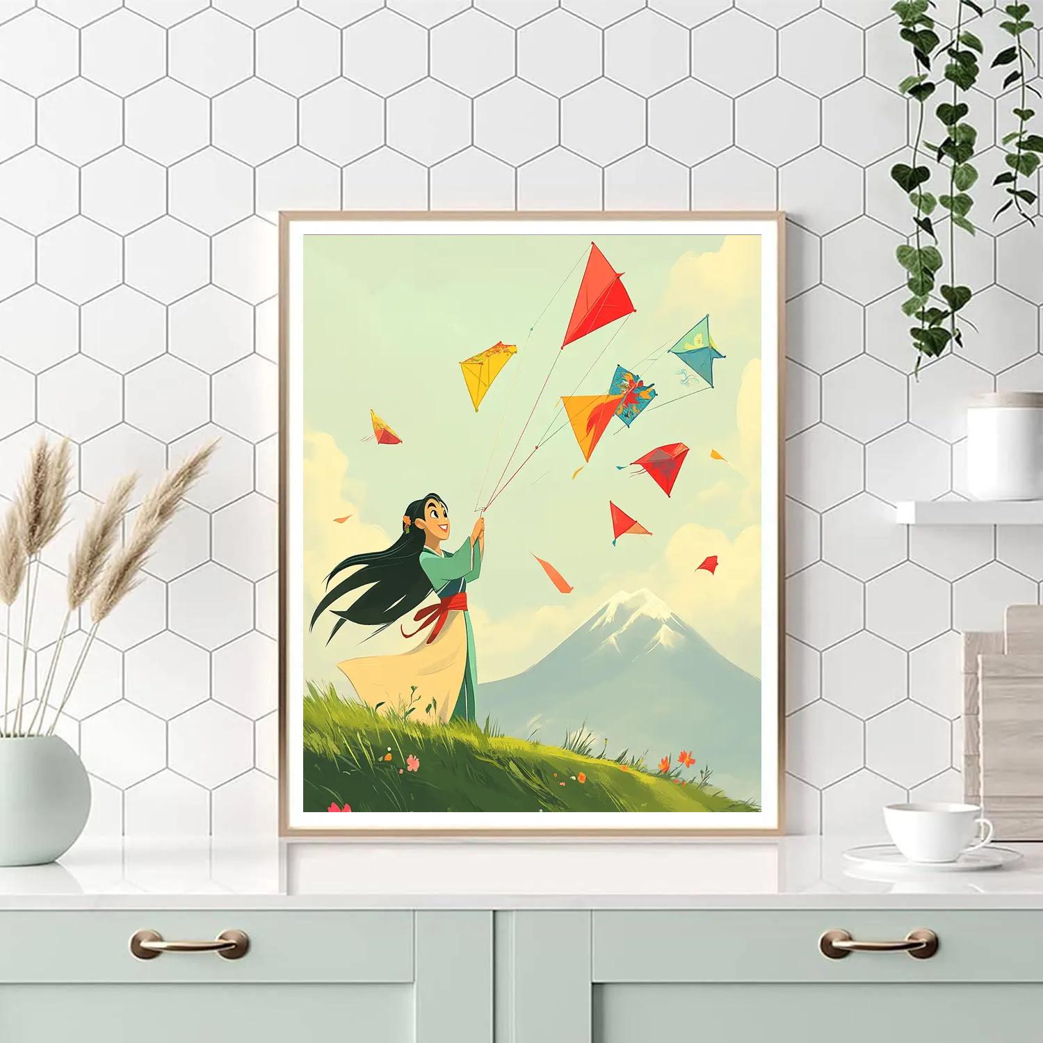 Mulan Kite Festival Sky Guardian Disney Inspired Paint by numbers art